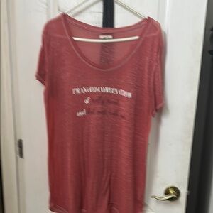 Maurices Pink Relaxed Short Sleeve T-Shirt